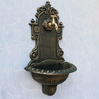 Antique Gold Cast Iron Wall Mounted Hand Sink Farm House Home Garden Decor Heavy Metal Wash Stand Handmade Wall Decor Wash Basin Wall Water Fountain - Image 5