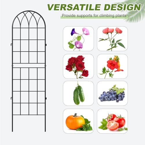 DoCred 4 Pack Garden Trellis for Climbing Plants, 71 Inch Metal Trellis - Image 3