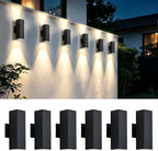 Modern Outdoor Wall Light Fixtures, 6 Pack Wall Light Fixtures with Up and Down 7W LED Bulbs, Wall Sconce for Porch, Garage, Garden - Image 6