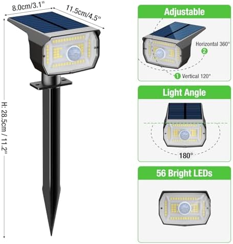 nipify Solar Lights Outdoor Waterproof, Motion Sensor Spot Landscape Light - Image 7