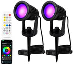 Outdoor Lights,15w Spot Lights Outdoor with US Plug and Remote Control, 12V APP Control Landscape Spotlights,Waterproof, Dimmable with Timer by RUICAIKUN