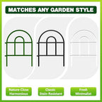 Decorative Garden Fence 32.5ft x 17in - 30 Pack Rustproof Metal No Dig Fence Animal Barrier, Arched Bed Edging Classic Style Wire Border Panel Fencing for Yard Patio Outdoor Decor, Green - Image 2
