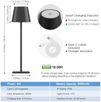 Cordless Table Lamp 5000mAh LED Rechargeable Lamp Black, 4-Pack - Image 6