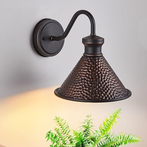 Tarentlight Gooseneck Outdoor Wall Sconce 1-Light E26 Socket Farmhouse Wall Mount Porch & Patio Lights,9.3Inch Width Casting Aluminum Shade,Oil Rubbed Bronze,Easily Installed in Outdoor and Indoor. - Image 4