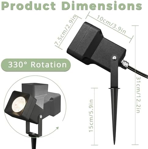 JYV 4 Pack Low Voltage Landscape Lighting with 5W 3000K MR16 Bulbs - Image 2