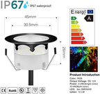 Smart LED Deck Lights Kit WiFi Controlled Color Changeable,Φ1.38“Outdoor IP67 Waterproof Low Voltage Step Lights In-Ground Lighting,Works with Samrt Phone,Alexa, Google Home(Black Border,10pack) - Image 4