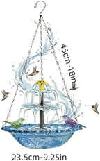 Solar Cascade Hanging Bird Bath Fountain Solar Powered Birdbath Water Fountain Pumps Dispenser Outdoors Decor Hummingbird Bath Shower Bowl Kit Garden Gift Yard Patio Backyard Decoration (Purple) - Image 6