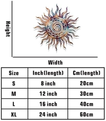 Sun Metal Wall Art Celestial Decorative Plaque Rustic Iron Decor for Living Room Bedroom Patio Garden Outdoor Indoor Hanging Ornament (16 INCH) - Image 6