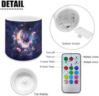 Galaxy Butterfly Rose Moon Flameless LED Lights Candles with Remote Battery Powered LED Votive Candles 4 Pieces for Valentine Party Wedding Birthday Party Outdoor - Image 6
