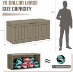 JUMMICO 78 Gallon Deck Box Waterproof Resin Outdoor Storage Box - Image 4