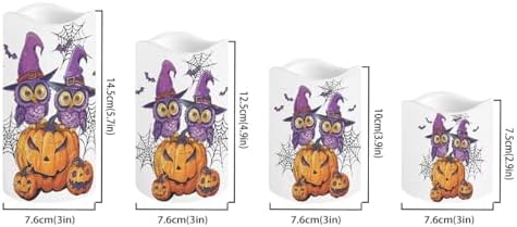 Pumpkin Lantern Owl Flameless Candles with Remote Color Changing Pillar Candles Battery Operated Tea Light for Halloween Party Decor Led Electric Candles Outdoor Home Decorations - Image 2