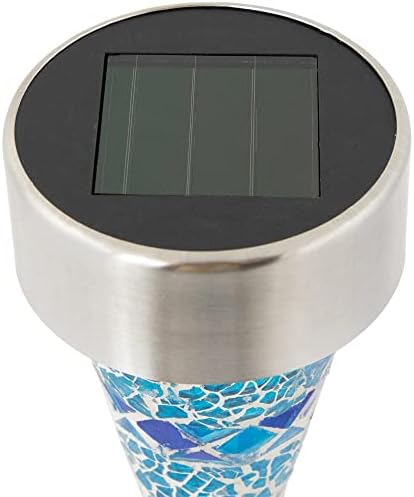 Northlight 3 Mosaic Stained Glass Solar Powered LED Pathway Markers 15.5" - Image 6