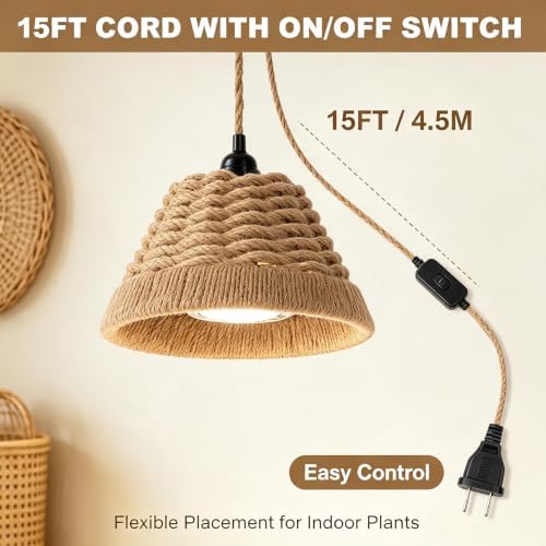 Hanging Grow Lights for Indoor Plants, Hanging Plant Light, with Timer and 15FT Power Cord, 30W Pendant Plant Lights for Indoor Growing, Garden, Flowers, Greenhouse (4000k) - Image 3