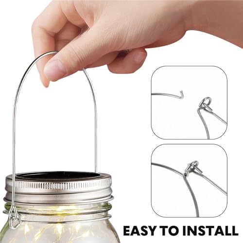 Mason Jar Hangers 12Pcs Mason Wire Hangers Stainless Steel Portable Compatible Canning Jars Lifter Quart Handles Storage For Hanging Bottle - Image 2