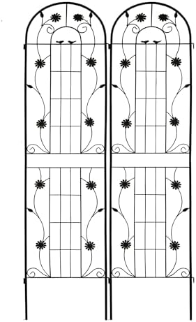 2 Pack Black Metal Garden Trellis Rustproof Plant Support Frame by SHIMOST