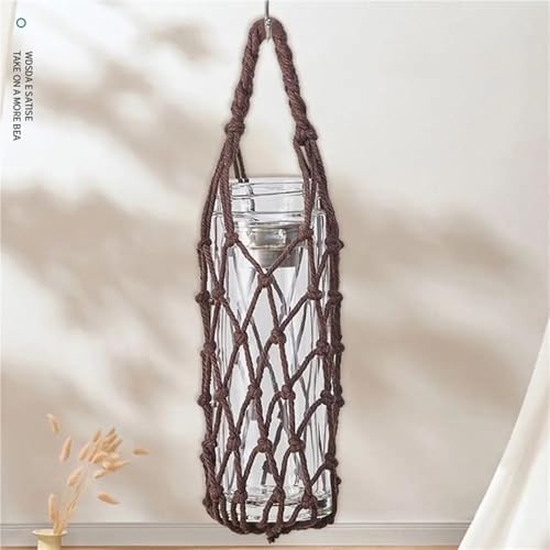 Mason Jar Hangers 10pcs Hand Woven Water Cup Mesh Bag Weave Can Be Suspended Bottle Cover Manual Cotton Rope Umbrella Storage For Hanging Bottle(Black) - Image 2
