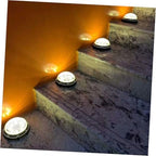 4pcs Solar-Powered LED Outdoor Ground Lights for Garden and Lawn, Warm White Disc In-ground Landscape Lighting, Weather-Resistant Solar Pathway Lamps for Driveway and Yard - Image 2