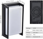 wowlite Outdoor Porch Lights, 3CCT LED Wall Sconces, Matte Black, 2 Pack - Image 7