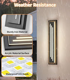 23.6'' LED Outdoor Wall Lights Modern Black Indoor Wall Sconce Lighting - Image 4