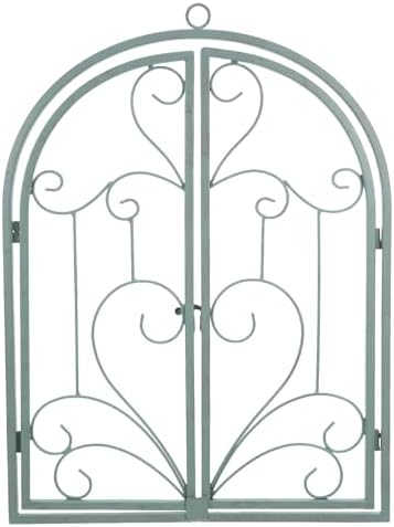 FONDOTIN Faux Window Frame Wall Decor 18.34X13.81In Iron Art Rustic Frame for Garden Patio and Indoor Entryway Farmhouse Wall Art Vintage Decorative Window Pane by FONDOTIN