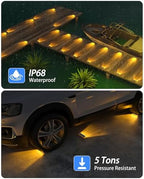 DetarZinLED Solar Step Lights Outdoor IP68 Waterproof 8 Pack Warm White - Image 3