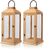 Bdor 2 Pack 27.5 Inch Outdoor Wooden Lanterns for Porch, Lantern Only by Bdor