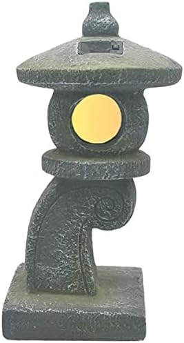 Outdoor Garden Animal Statues Patio Décor, Garden Lantern Outdoor Statues Courtyard Landscape Decor Lamp Retro Zen Old Stone Finish Patio Yard Crafts Sculptures (D 22x19x35cm) by Unknown