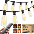 addlon 50FT Outdoor String Lights ST38 LED with Remote Waterproof Dimmable by addlon