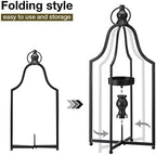 Glitzhome 22" H Modern Farmhouse Black Metal Lantern Decorative Hanging Candle Lanterns (Large) - Image 4