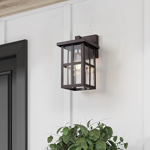 MICSIU 11" Bronze Farmhouse Outdoor Wall Light Fixture 1 Pack - Image 4