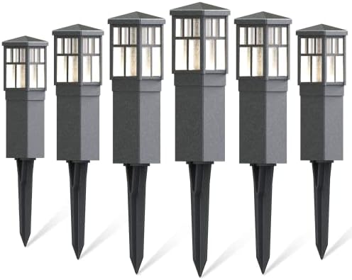 VENUS MANUFACTURING Low Voltage Pathway Lighting 6 Pack Outdoor Square Bollard Path Lights LED Landscape Lighting 0.6W 3200K Warm White Light for Walkway Yard Backyard Lawn Garden Decorative by VENUSMANUFACTURING