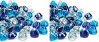 Mr. Fireglass 10 Pounds Blended Fire Glass Diamonds for Fireplace Fire Pit & Lanscaping - 1 inch High Luster Fire Rocks with Mixed Colors (Cobalt Blue++Crystal Ice+Caribbean Blue) (Pack of 2) by Mr.+Fireglass