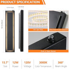 15.7'' Dusk to Dawn Outdoor Lights Modern LED Exterior Wall Lights, Black - Image 5