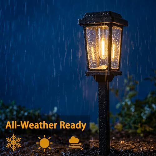 Solar Lights Outdoor, 8 Pack Solar Pathway Lights Outdoor, Waterproof Auto On/Off Garden Lights for Yard, Landscape Path, Walkway, Driveway Decor (3000K Warm White) - Image 3