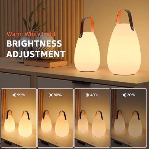 uuffoo 2 Pack Rechargeable Portable Table Lamp with Remote - Image 4