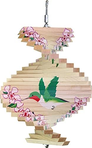 Hummingbird Wood Wind Spinner - Made in USA by MapleLandmark