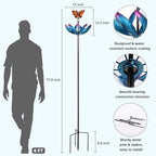 hogardeck Large Wind Spinners Outdoor, 77.6" Metal Butterfly Tulip Wind Spinner with Heavy-Duty Stakes, Multi-Color 360° Rotating Wind Sculptures Kinetic Yard Art for Home Garden Lawn Patio Decor - Image 3