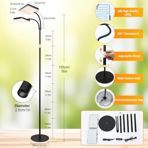 FECiDA 76" Floor Lamp Grow Light with Stable Base for Tall Indoor Plants - Image 6