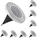 Solar Ground Lights, 10 LED Solar Powered Disk Lights,IP65 Solar Outdoor Lighting, Solar Landscape Lighting Decoration for Garden Driveway Walkway Pathway Yard Patio Lawn(Cool White) 8 Pack by CTKcom