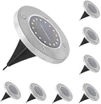 Solar Ground Lights, 10 LED Solar Powered Disk Lights,IP65 Solar Outdoor Lighting, Solar Landscape Lighting Decoration for Garden Driveway Walkway Pathway Yard Patio Lawn(Cool White) 8 Pack by CTKcom