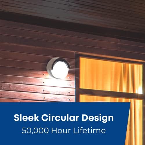 Feit Electric Outdoor LED Wall Sconce, Round Wall Mount Light Fixture, Dusk-to-Dawn, 5000K Daylight, Hardwired, Bronze Finish, Polycarbonate Lens, 50,000-Hour Lifetime, S5RWM/850/DD/BZ - Image 4