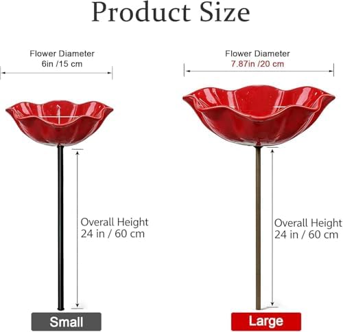 3 PCS Metal Bird Bath with Flower Garden Stakes for Outdoor Yard Patio - Image 2