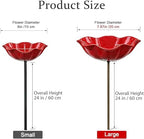 3 PCS Metal Bird Bath with Flower Garden Stakes for Outdoor Yard Patio - Image 2