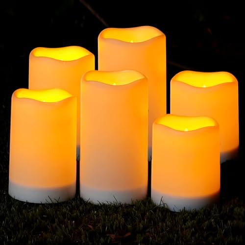 Homemory Solar Candles Outdoor Waterproof, Dusk to Dawn Sensor, 3"x4"5" 6" by Homemory