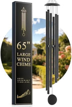 Large 65" Wind-Chimes-Outdoor-Deep-Tone, Soothing Melodic Tones Windchimes, Wind Chimes for Outside, Black Memorial Wind Chime Best Gift for Mom Women Grandma Neighbors by BugRetest