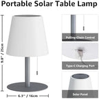 uuffoo Solar Lamp Outdoor Waterproof 8 Colors Rechargeable Cordless, Eye-Caring Dimmable Solar Lights LED Battery Operated Portable for Indoor Outdoor Garden Patio (Gray) - Image 6