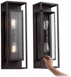mirrea 24" Modern Outdoor Porch Wall Light, Oil Rubbed Bronze, 2 Pack by mirrea