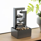 Desktop Waterfall Fountain Small- 9.65" Relaxation Tabletop Fountain with Soothing Sound for Office & Home Decor - Desktop Water Fountain Feature with Natural Stones - Image 2