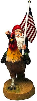 Funny Guy Mugs Gnome Riding A Rooster Garden Gnome Statue- Indoor/Outdoor Garden Gnome Funny Sculpture for Patio, Yard or Lawn - Image 4