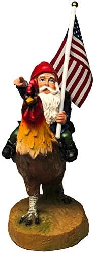 Funny Guy Mugs Gnome Riding A Rooster Garden Gnome Statue- Indoor/Outdoor Garden Gnome Funny Sculpture for Patio, Yard or Lawn - Image 4